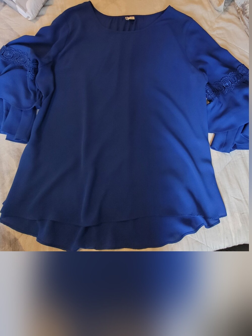 Cato Royal Blue Layered Ruffle Sleeve Blouse